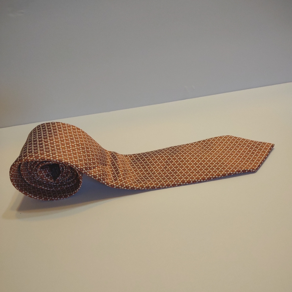 Sean John Elegant Brown Patterned Silk Tie